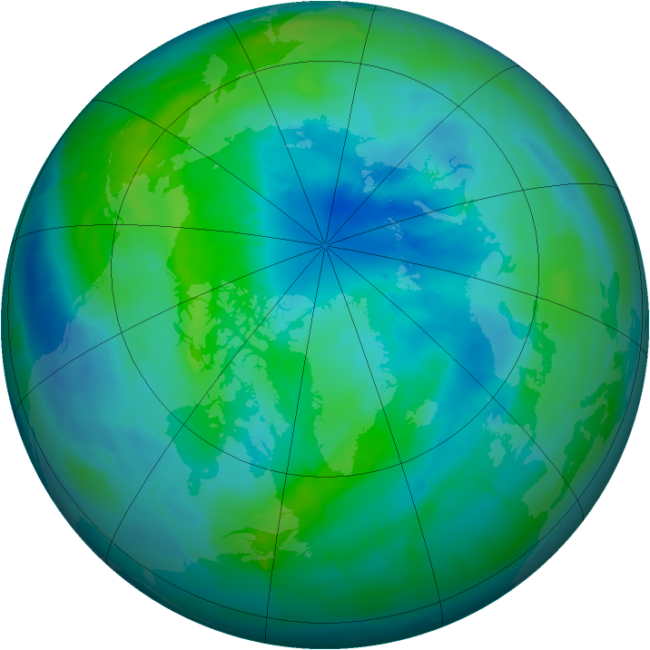 Arctic ozone map for 25 September 2009